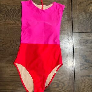 Summersalt The Surf One Piece Strawberry Spritz Pink Sz 4